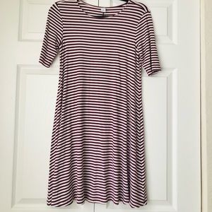 Burgundy striped dress